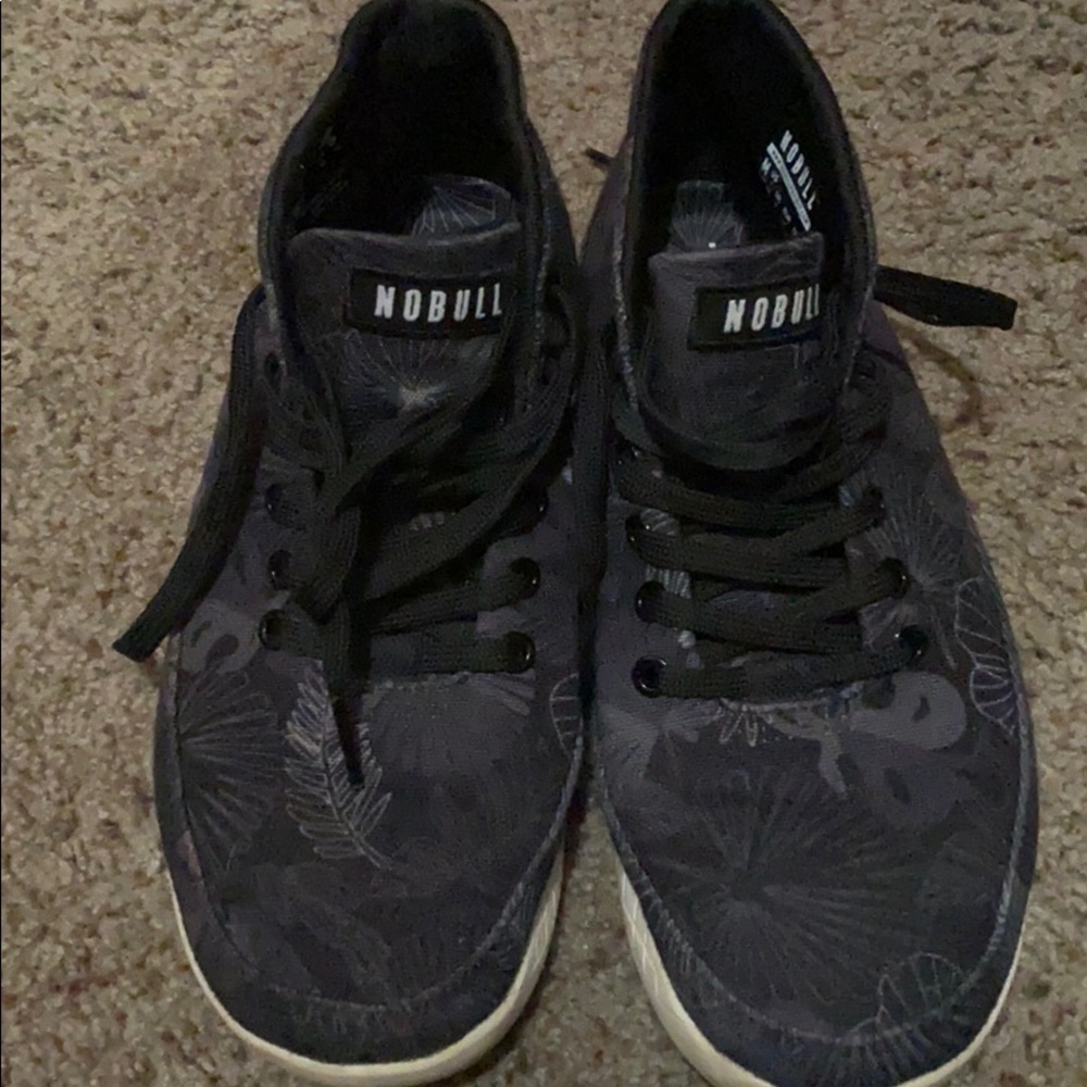 Floral black nobull trainers size 8.5